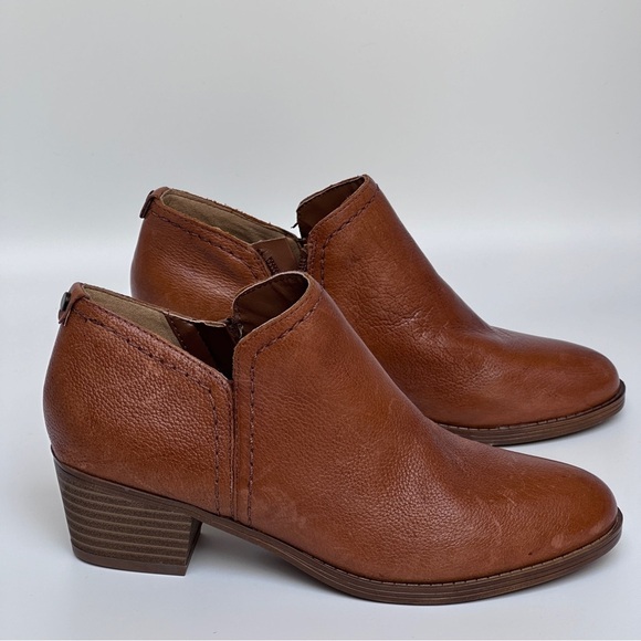 Naturalizer Zarie Bootie Saddle Tan Tumbled Leather Size 6.5 NWT - Picture 4 of 13